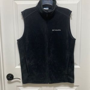 Columbia unlined fleece vest Mens size S vg preowned condition side pockets
